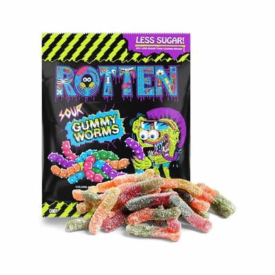 sour gummy worms (rotten)